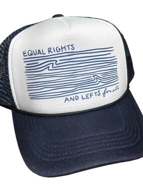 Uplifters Equal Rights & Lefts Trucker Hat Black White NWT